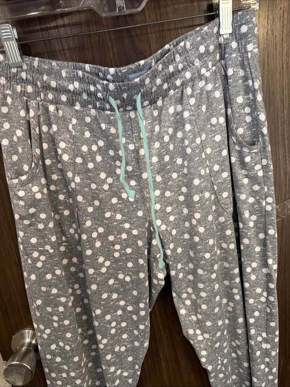 Jane and Bleecker Womens Gray Polka Dot Pajama Set Short Sleeve Cottage Core S - Picture 2 of 8